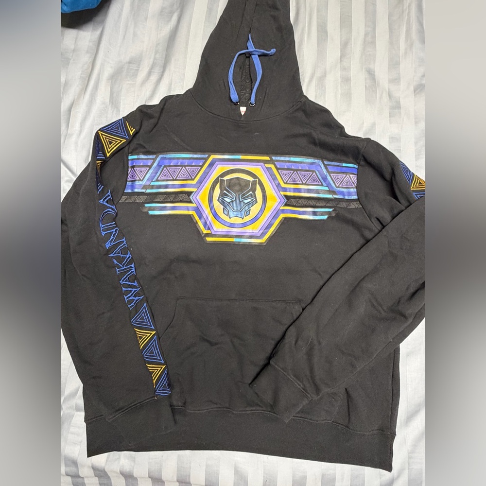 Marvel Black Hoodie with Blue Accents